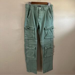 BoohooMAN Light Green Cargo Pants size 32